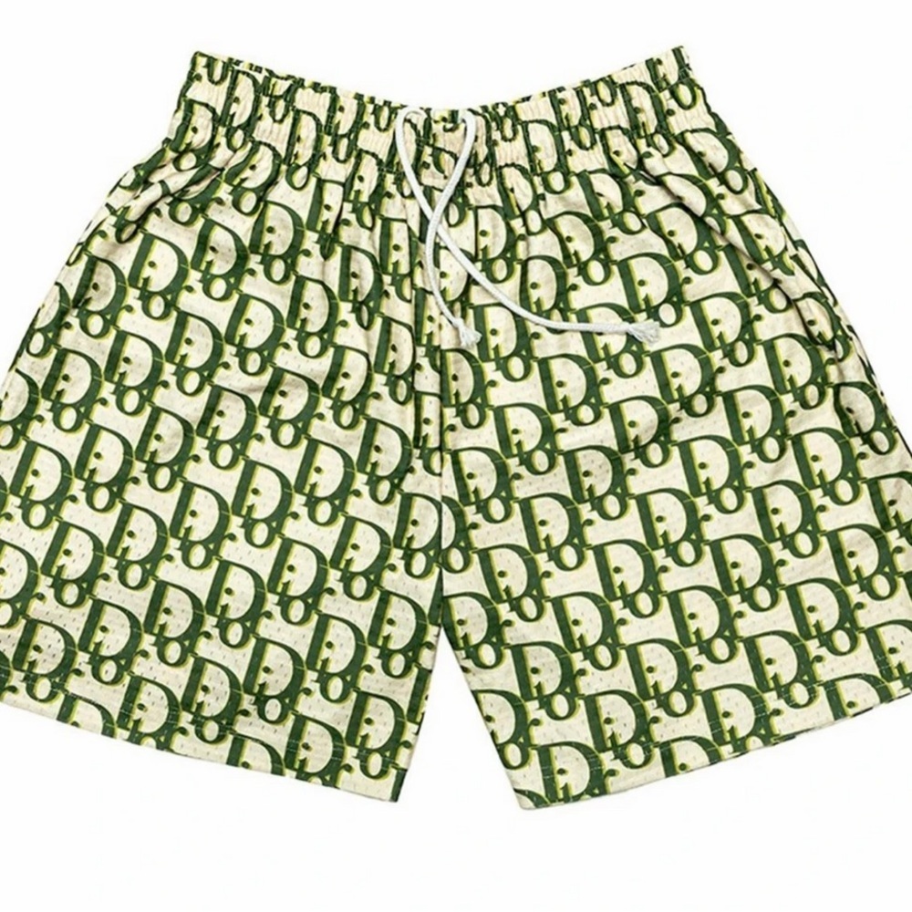 Bravest Studios x Dior Oblique Logo Shorts in White & Olive